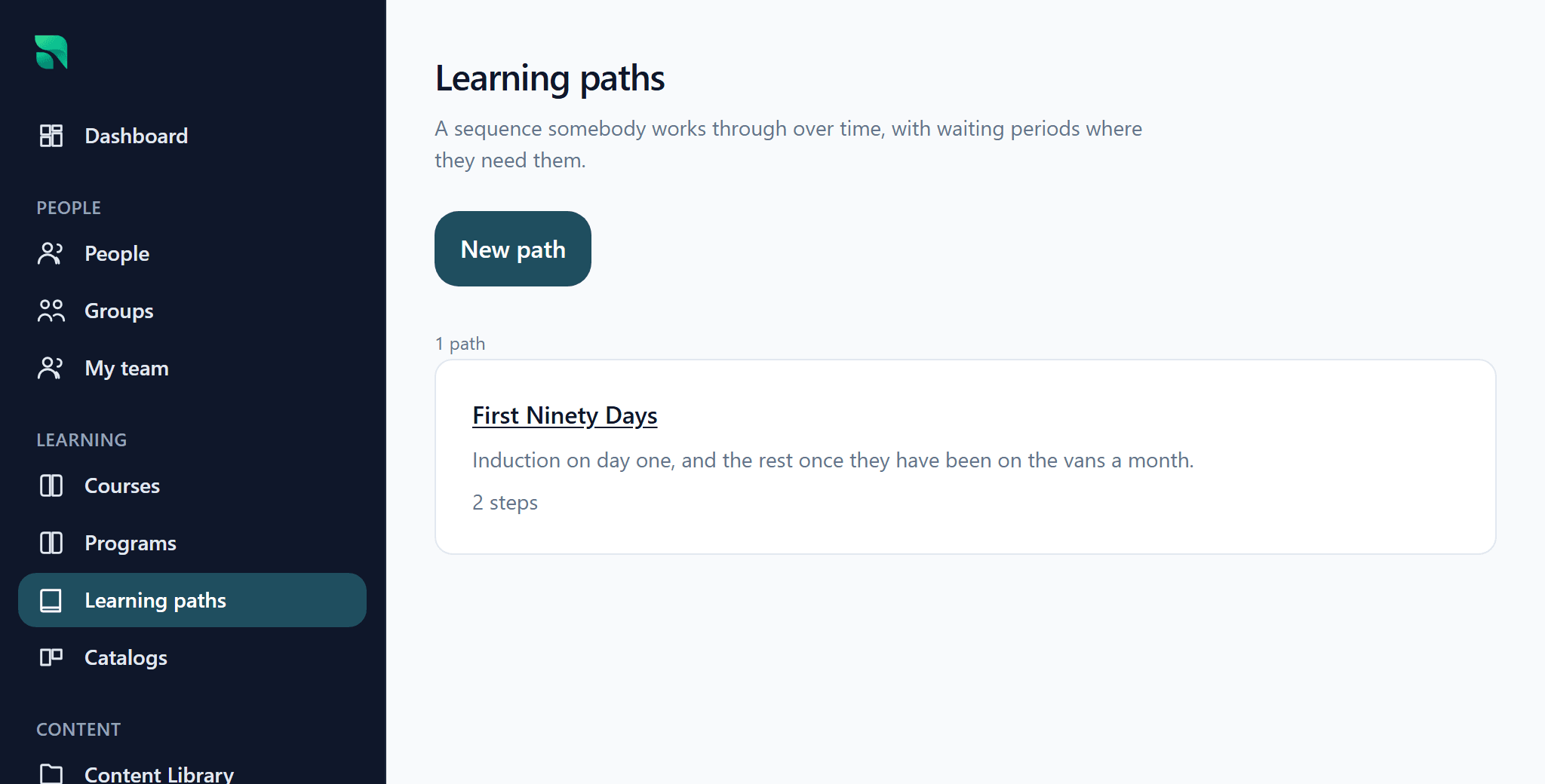 The Radplicity learning paths screen.